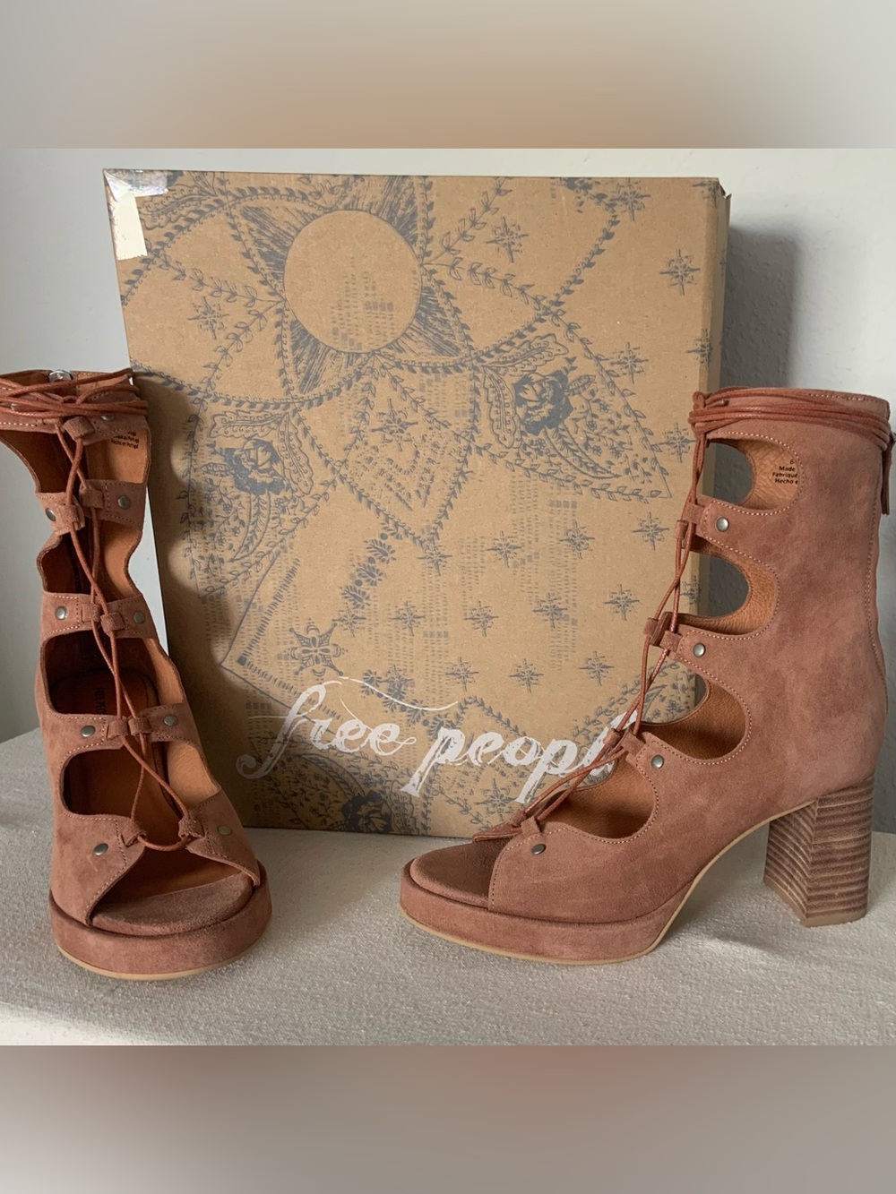 Free People Collection ~ Markie Lace-Up Platforms ~ Deep Sand ~ SZ- 9 ~ NWT*** - Picture 14 of 15